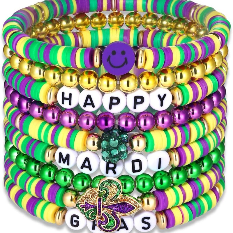European and American Cross-Border Spot Carnival Hot Sale Rice Bead Bracelet Bohemian Festival Gras Party Soft Clay