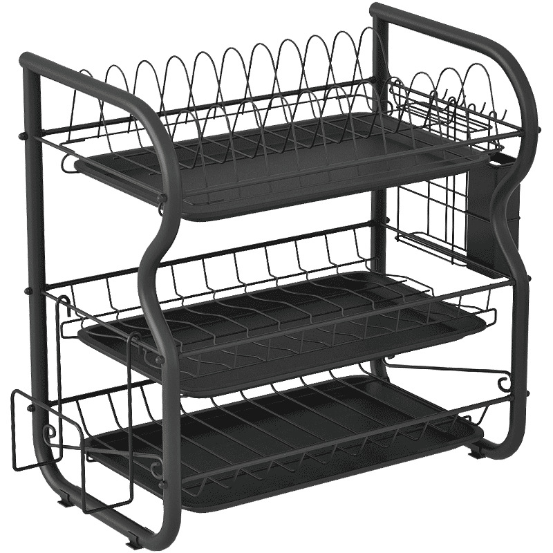 Estante de almacenamiento de múltiples capas del hogar estante de drenaje estante de plato cocina piso gabinete plato rack almacenamiento artefacto misceláneas rack