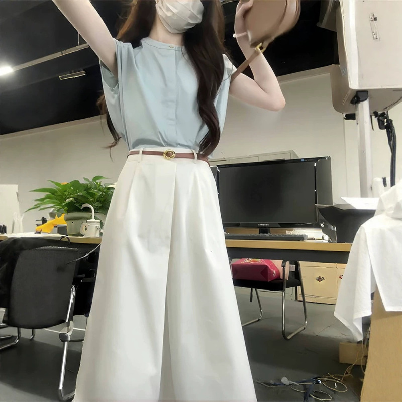 Dress for Women, Summer Work Wear, Korean Style Waist-Cinching, Slimming, Elegant, Versatile Casual Dress