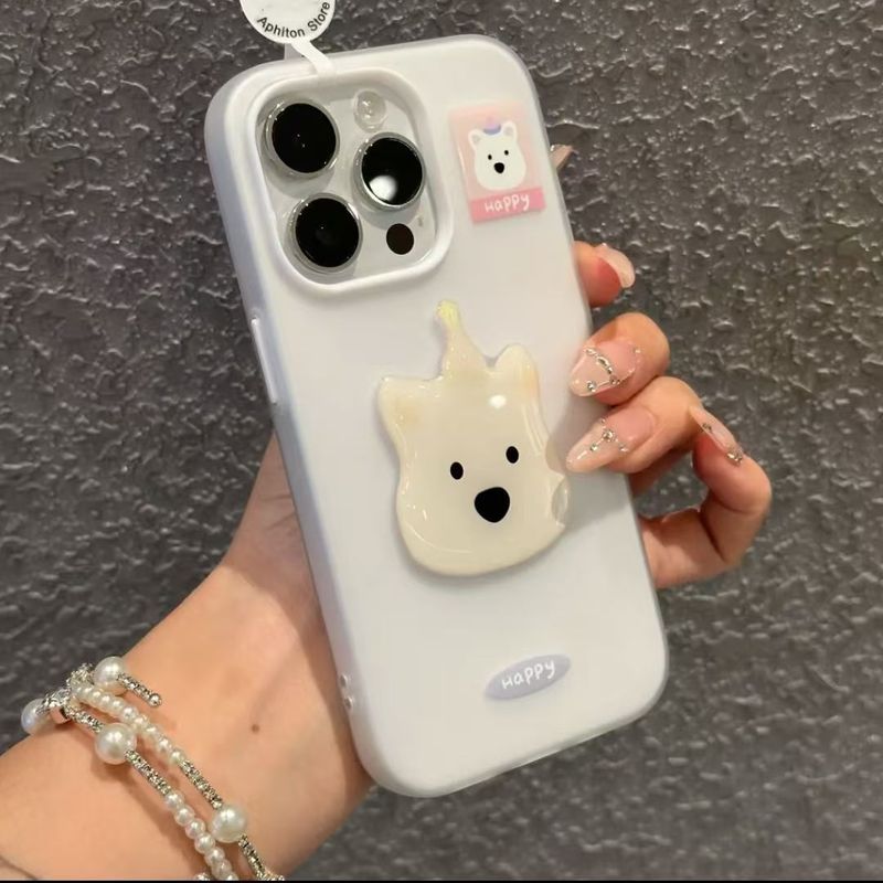 适用iphone16promax保护套西高地小狗肤感果冻壳苹果15创意手机壳|undefined