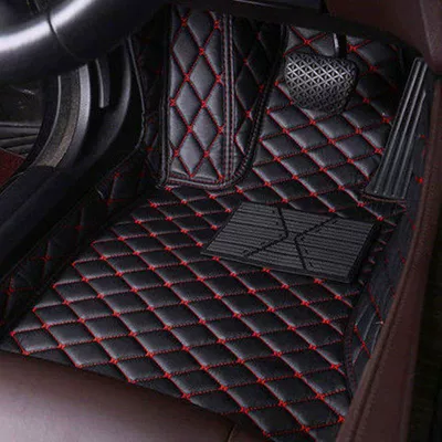 Modelə uyğun ayaqaltı — car mat universal anti-slip mat - standard-single-layer-independent-driver-black-and-red-leather