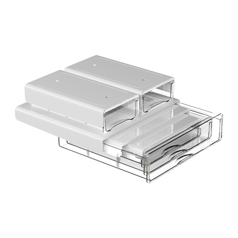 文房具オフィスデスク防塵穴あけ不要引き出し式子供用整理収納収納ボックス(机下収納ボックス)