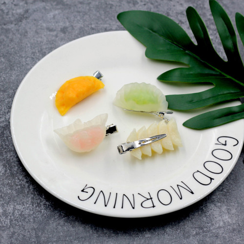 Fun and cute simulated food dumplings, wontons, egg dumplings, hair clips, card headbands, creative accessories, small gifts for students