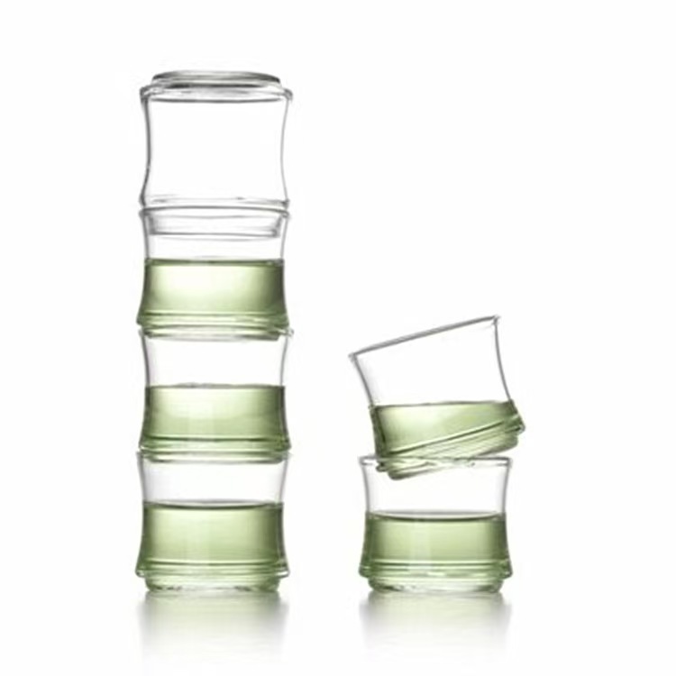 내열 유리 소형 찻잔, 대나무 모양 티컵, 두꺼운 가정용 찻그릇, 마스터컵, 공푸차 세트, 중국식