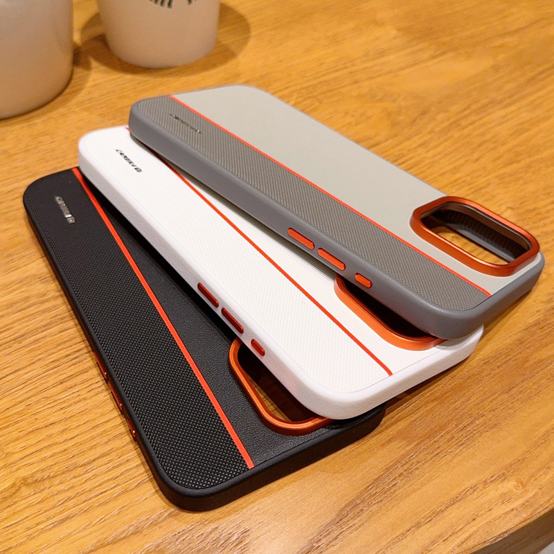 Aplicable para iPhone17ProMax oro armadura tres cubierta de naranja caja de teléfono de metal naranja lente cubierta de anillo de protección manzana 17 image 3
