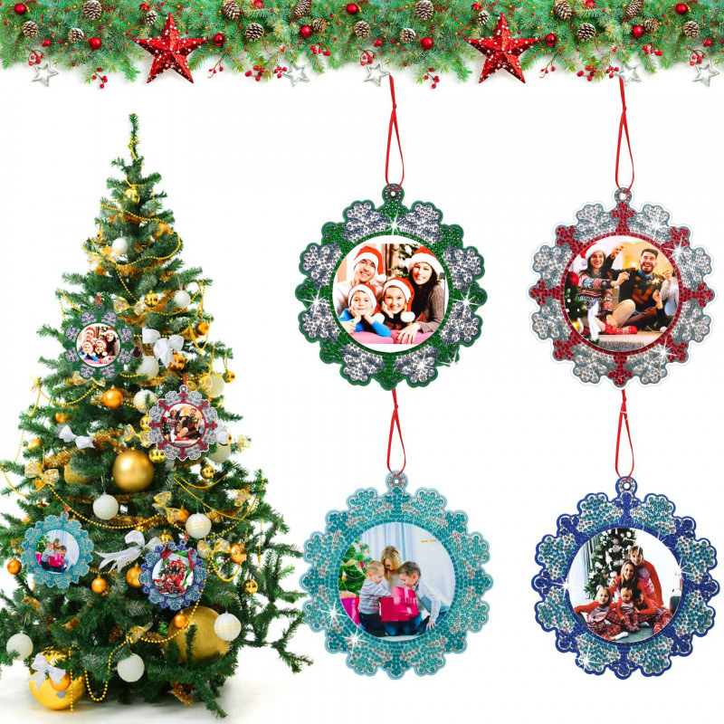 5D 4 Pieces/Set DIY Christmas Diamond Art Photo Frame Pet Material Single-Sided Crystal Rhinestone Decoration Can Be Attached to the Photo 5D 4 Pieces/Set DIY Christmas Diamond Art Photo Frame Pet Material Single-Sided Crystal Rhinestone Decoration Can Be Attached to the Photo