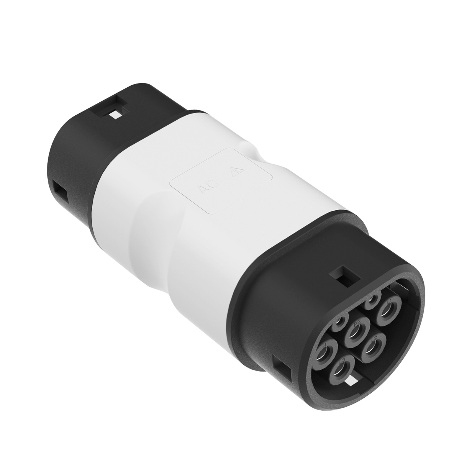 不带卡扣充电桩头3相32a欧标转国标汽车转接头22kW转接