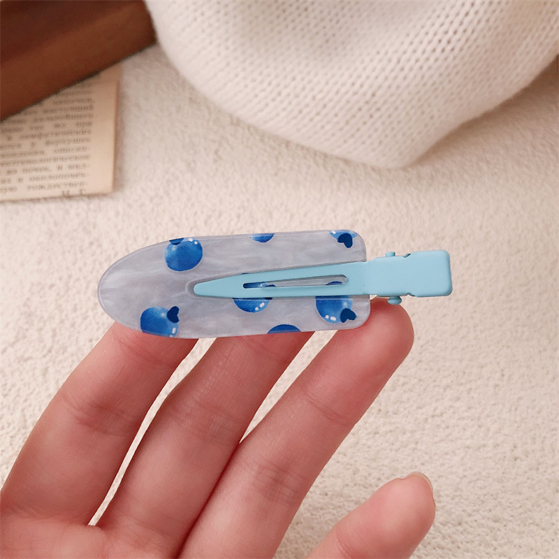 Dulces y lindos clips para el cabello sin marcas de fresa coreana para mujeres, clips laterales para la frente, clips para el cabello de alto nivel, clips para el cabello