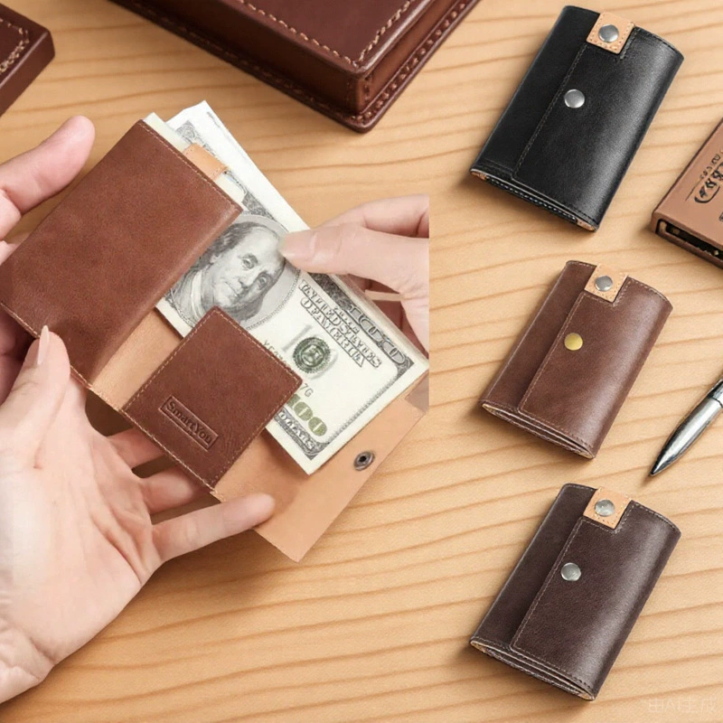 Складной кошелек из искусственной кожи с трансграничным дизайном, портативный кожаный многофункциональный держатель для карт, кошелек для удостоверений личности