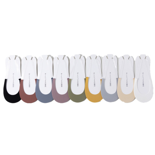 High heels socks for women summer thin ice silk cotton suspenders short non-slip non-falling heel shallow mouth invisible half-palm boat socks