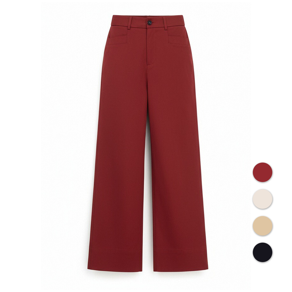 0005 Twill Sand-Colored Wide-Leg Pants for Women, Loose Fit, Dual-Wear Design, Casual Long Pants for Outerwear, Lazy Style