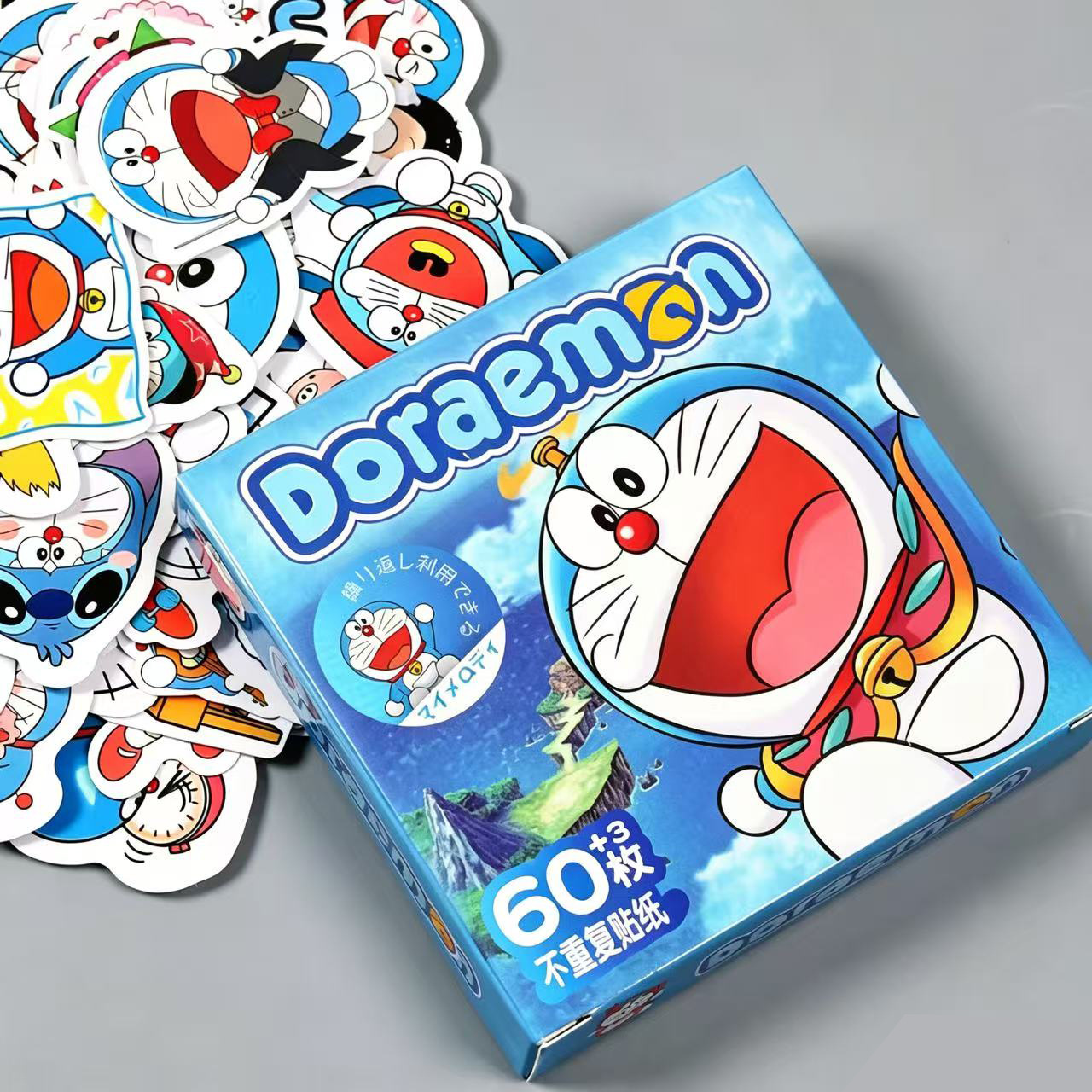 63 pegatinas de caja de regalo para niños encantadores personajes de dibujos animados transfronterizos decoración caliente pegatinas impermeables al por mayor