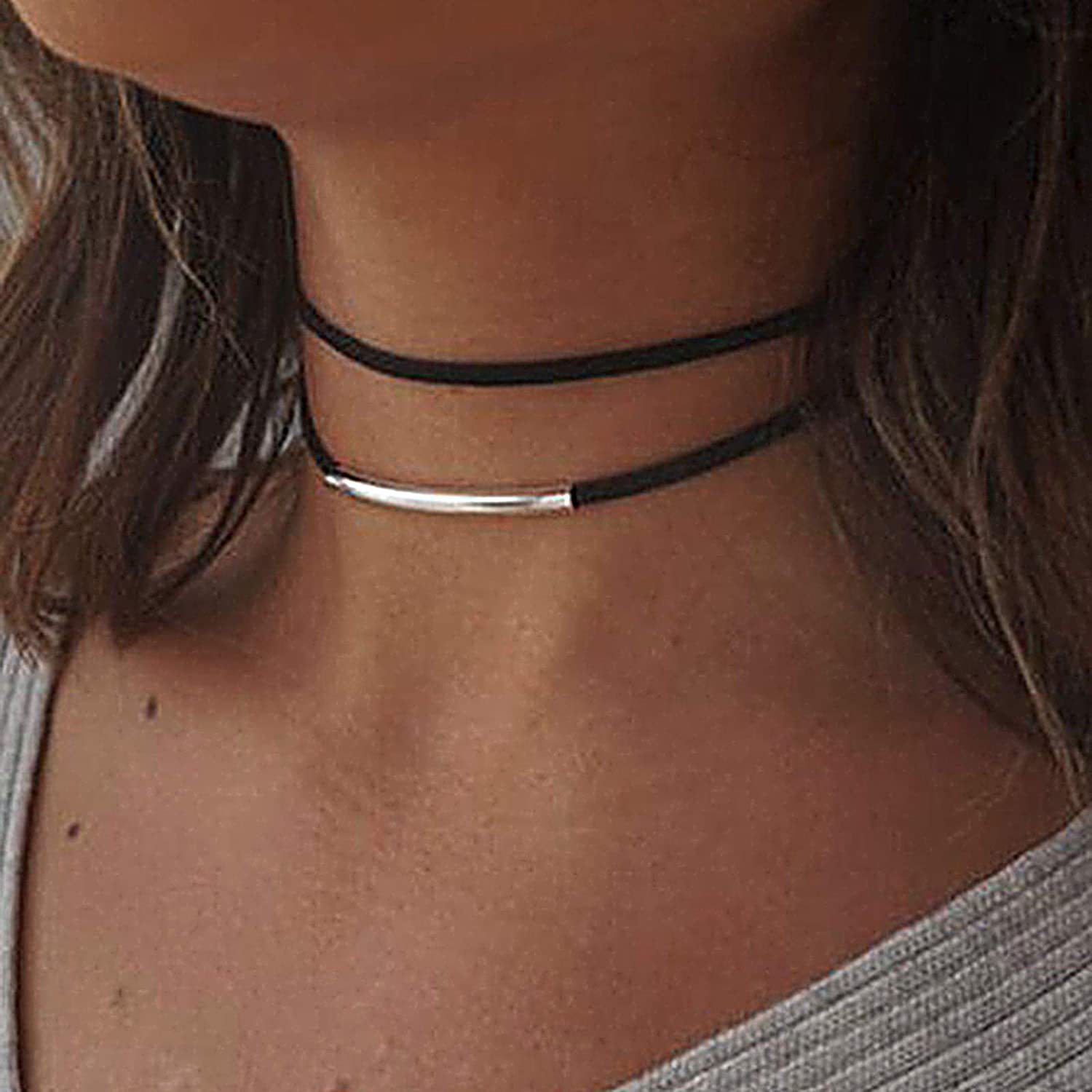 Commute Solid Color Alloy Nylon Choker Wholesale display picture 1