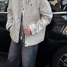 cleanfit短款风衣底特律夹克美式高级感vintage工装外套男春秋季