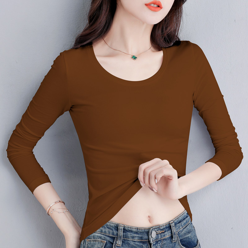 커피 라운드넥 긴소매