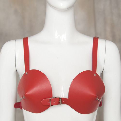 Factory-direct: New European and American-style flirtatious, sensual, and playful lingerie—PU leather bra, versatile shaping bra.