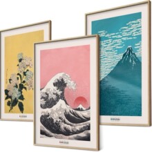 亚马逊装饰画简约山水画卡通装饰卡通数码印花芯清新装饰客厅来图