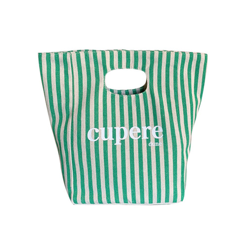 Japanese simple cotton and linen texture canvas bag environmental protection bag new student lunch bag bento personalized letter storage bag