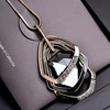 Fashionable long pendant, demi-season necklace, sweater, chain, universal clothing, decorations, South Korea, simple and elegant design