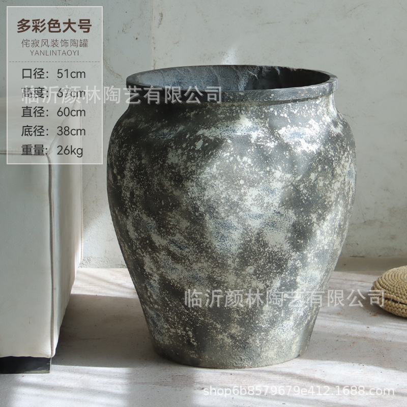 Gran tamaño de cemento retrógrado gran tarjeta centro comercial hotel oficina de ventas gran maceta de plantación verde decoración residencial