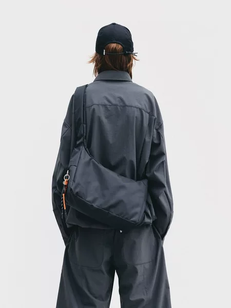 New Japanese and Korean Style Crossbody Bag, Nylon Waterproof Shoulder Bag, Fixed-Gear Cycling Bag, Lightweight Casual Tote Bag, Commuter Bag
