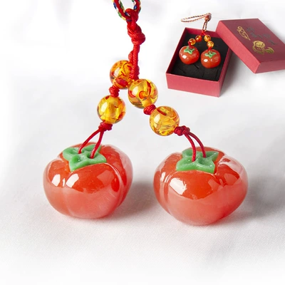 Car hanging Pendant, Good Things Happen - old-persimmon-ruyi-gift-box