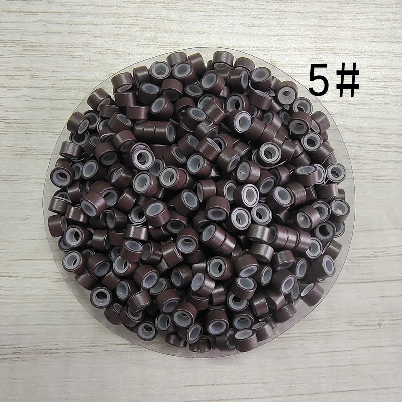 Clips de extensión de cabello sin costuras transfronterizos, anillos de extensión de cabello de silicona acampanados, clips de extensión de cabello con alambre dorado láser, anillos de extensión de cabello sin costuras.