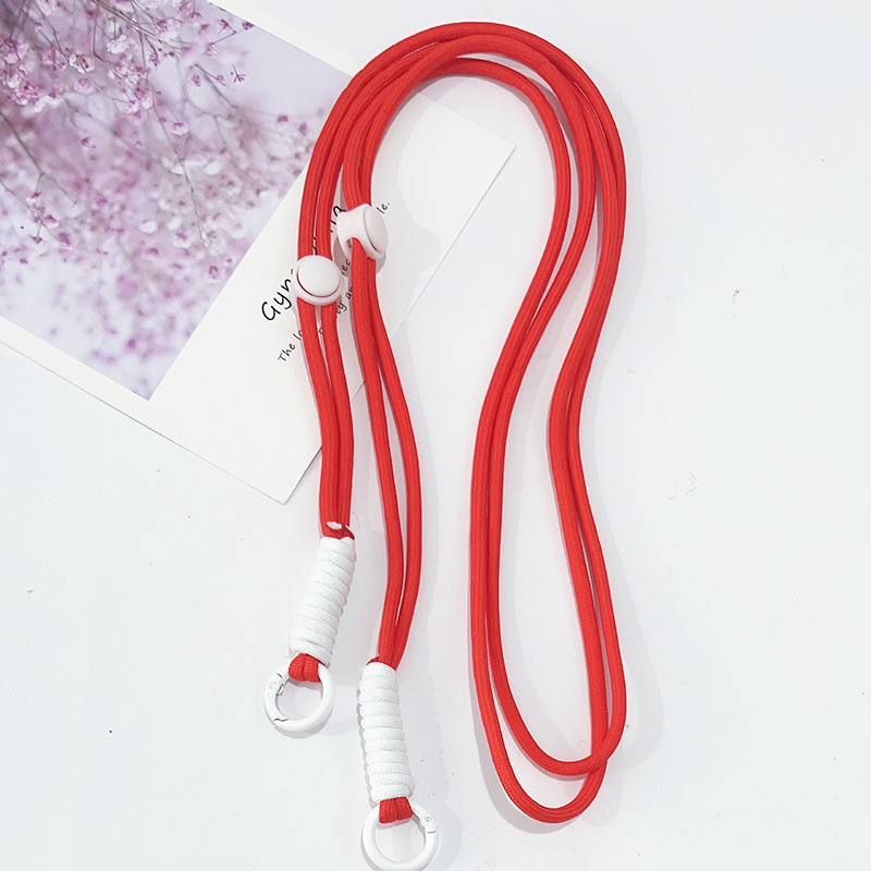 조정 가능한 긴 코드-빅 레드 화이트 매듭