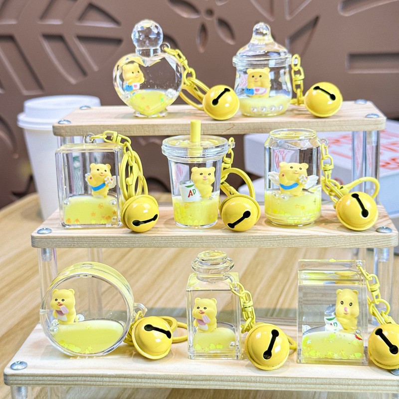 Cartoon Dream Bear Girl Keychain leche rosa muñeca adorable bolso de pareja colgante pequeño regalo al por mayor