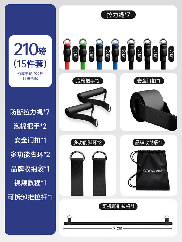 テンションロープフィットネスメンズ弾性ロープ胸筋トレーニング家庭用機器ドア吊りハイプルダウントレーニングバックロープ|undefined