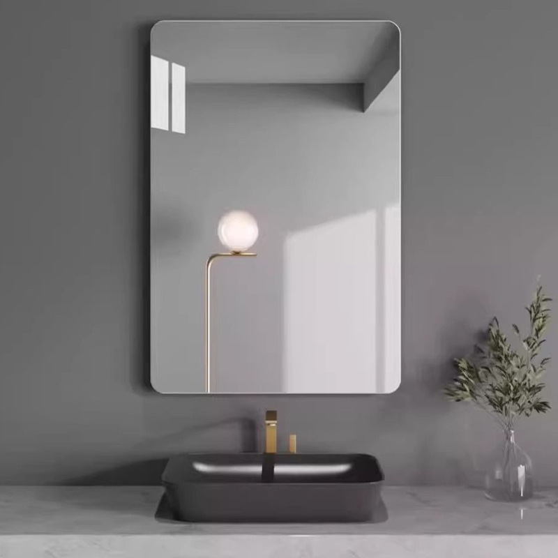 Frameless Bathroom Mirror, Punch-Free Wall-Mounted Self-Adhesive Wall-Mounted Mirror, High-Definition Explosion-Proof Bathroom Vanity Mirror