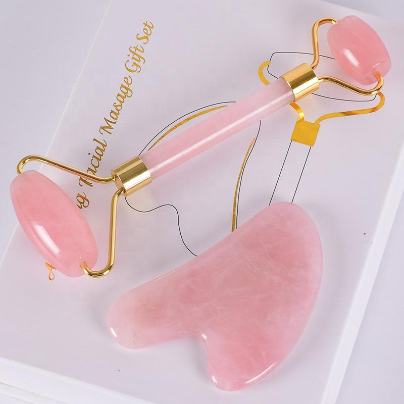 Grade A In-stock Natural Pink Crystal Eye Massage Jade Roller Facial...