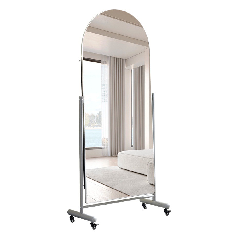 Quality Universal Wheel Floor-Standing Full-Length Mirror Movable Fitting Mirror Clothing Store Dressing Mirror Dance Studio Live Broadcast Slimming Look