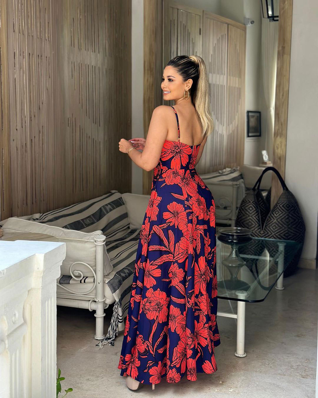 Sleeveless Sleeve Length Wholesale Women's Elegant Painted Flower  Daily Strap Sleeveless Regular Dress