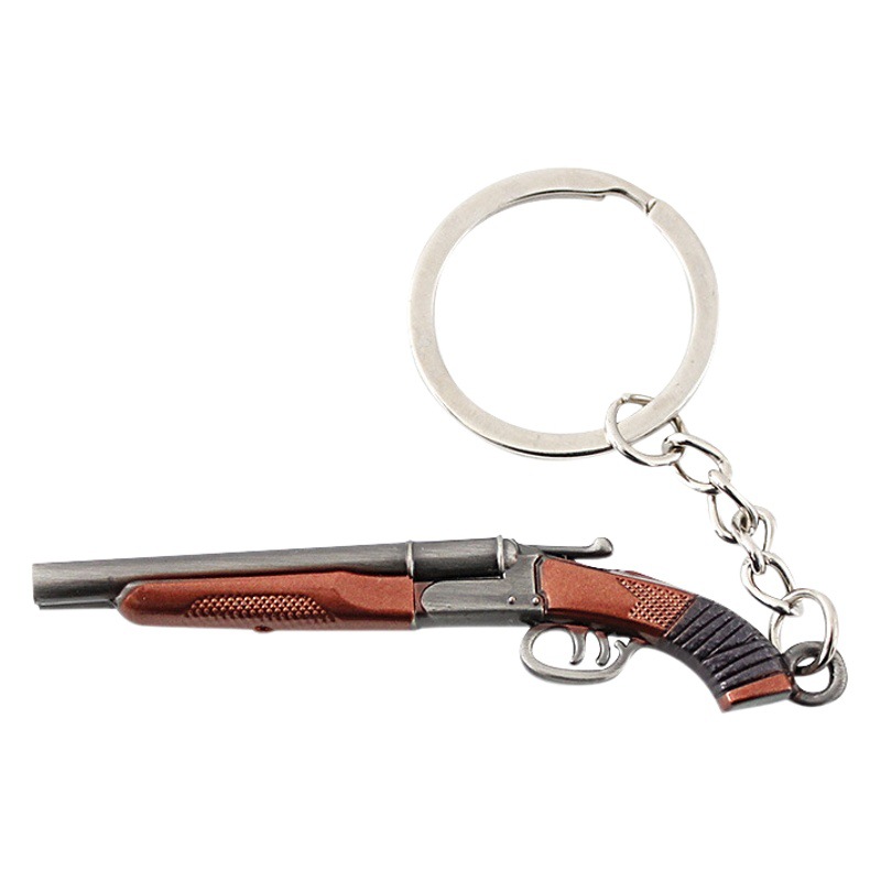 Mini colgante de pollo P90 S686 llavero de aleación de DP-28 metal modelo de pistola de juguete trinket