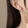 Silver needle from pearl, cartoon cute earrings, brand rabbit, silver 925 sample, flowered