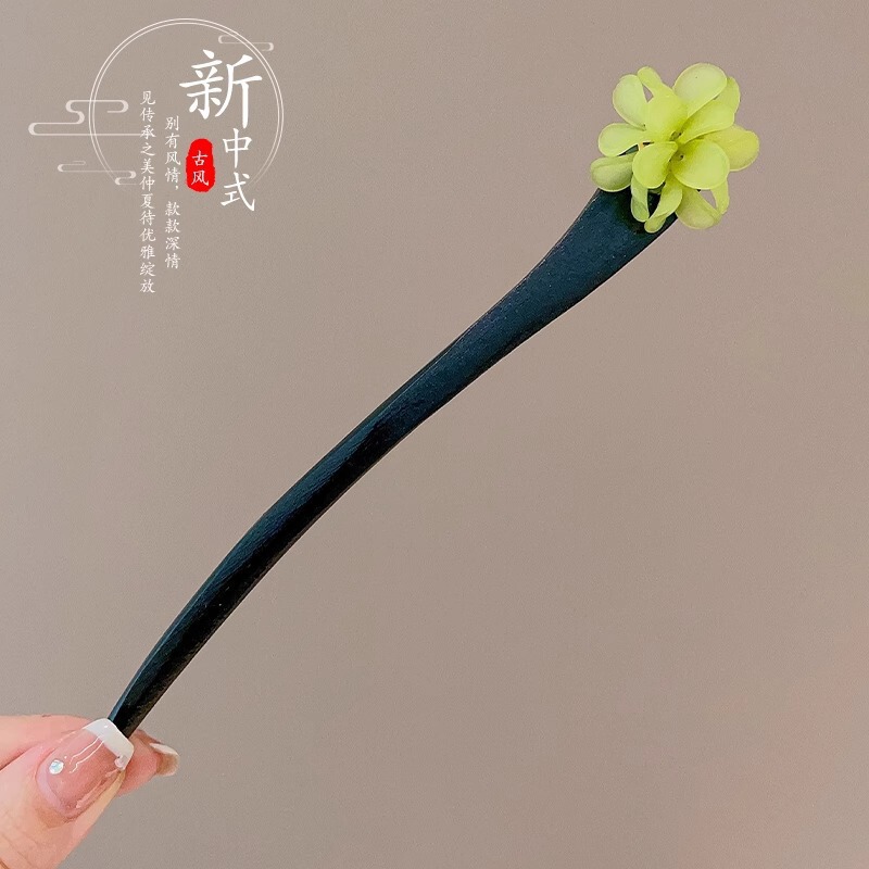 黑檀木新中式发簪女现代简约流苏发钗古风气质高级感盘发头饰|undefined