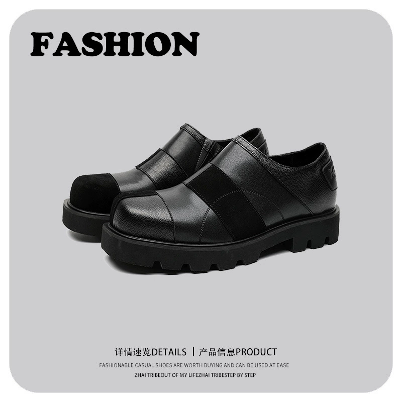 Classic suit jacket English style, autumn footwear for leisure for leather shoes, trend high shoes