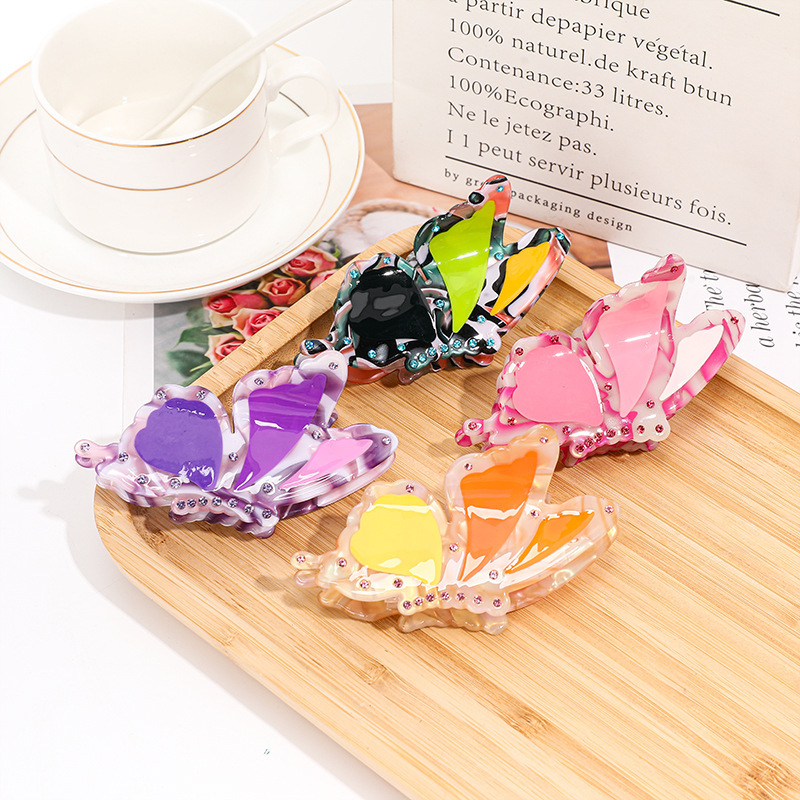 Fermaglio a farfalla con perle e strass per acconciature_voghion.com