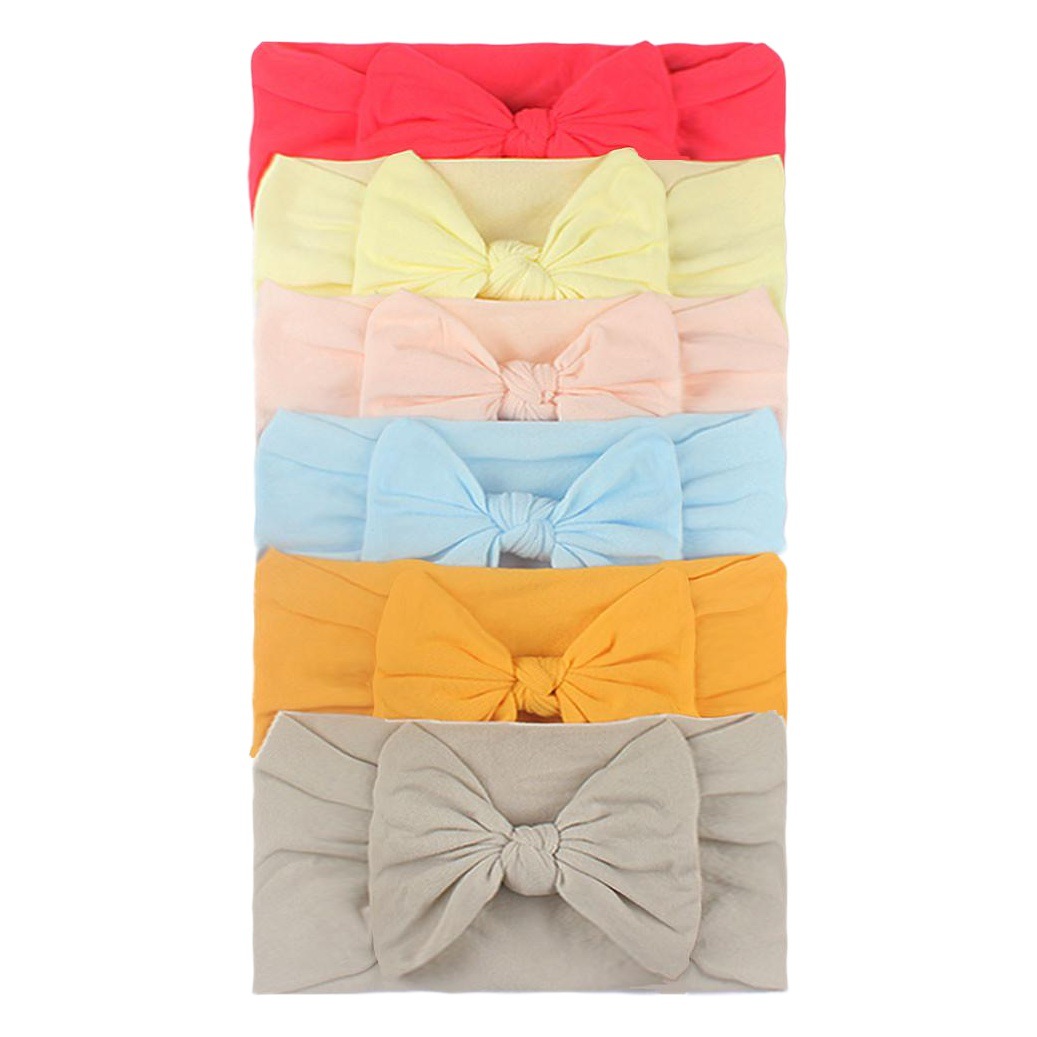 6 unids nylon arco niños princesa pelo banda europea y americana creativa suave textura bebé pelo banda niños headwear