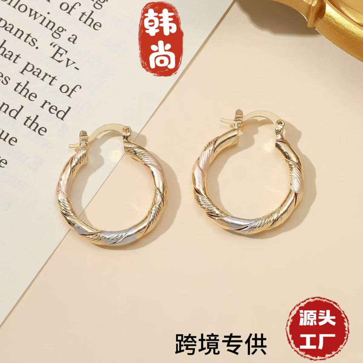 Source Factory European and American Ins Fashion Round Colorful Earrings Sweet Cool Stylish Versatile New Women's Earrings Wholesale