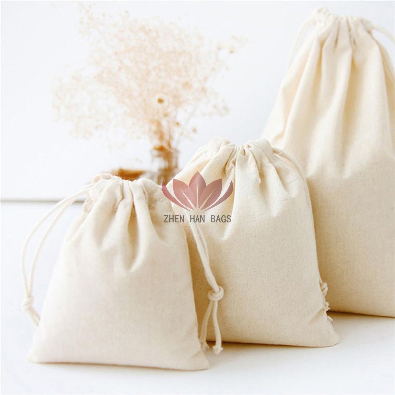 棉布束口袋小布袋帆布抽绳袋大米包装袋玩文袋可印LOGO