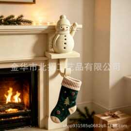 跨境新品圣诞节装饰品高档圣诞袜挂钩圣诞帽挂钩