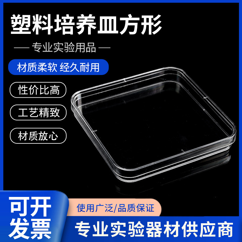 厂家批发塑料一次性方形培养皿 环氧乙烷消菌10*10 13*13 25*25cm