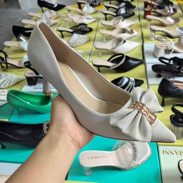 High heels stiletto heels pointed-toe with bow