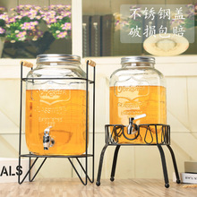 冷水壶家用容量玻璃罐自助饮料桶商用果汁罐带龙头可乐桶容器