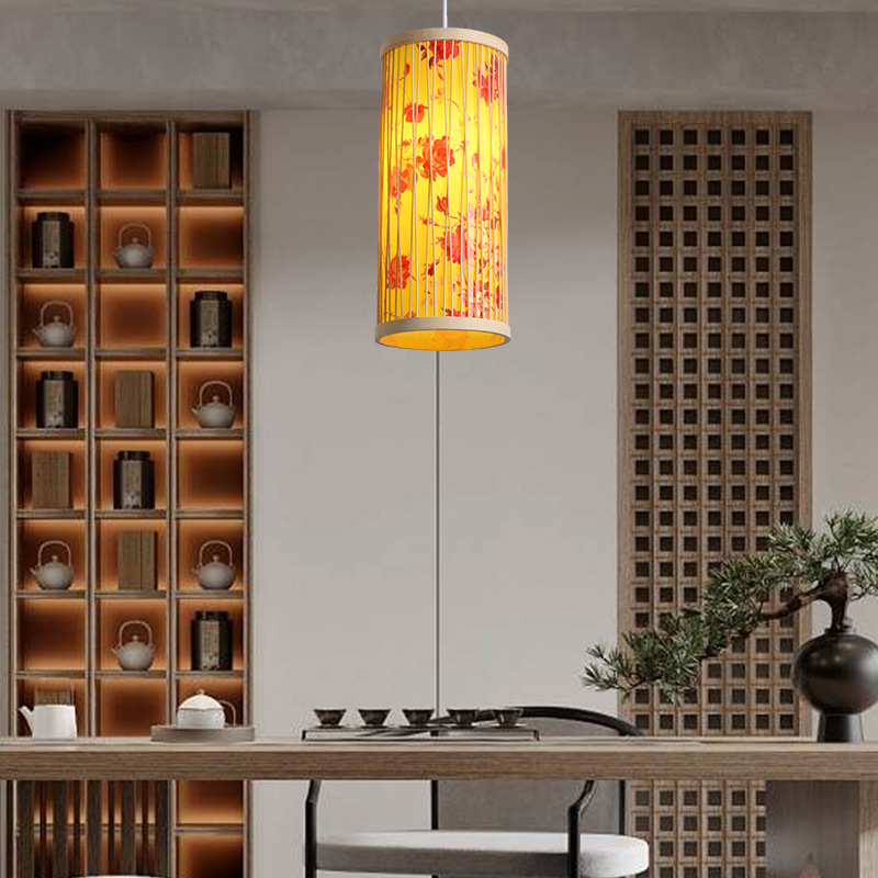 Chino creativo bambú linterna Casa de Té restaurante olla caliente restaurante local restaurante B & B pastoral japonés retro lámpara de Bambú