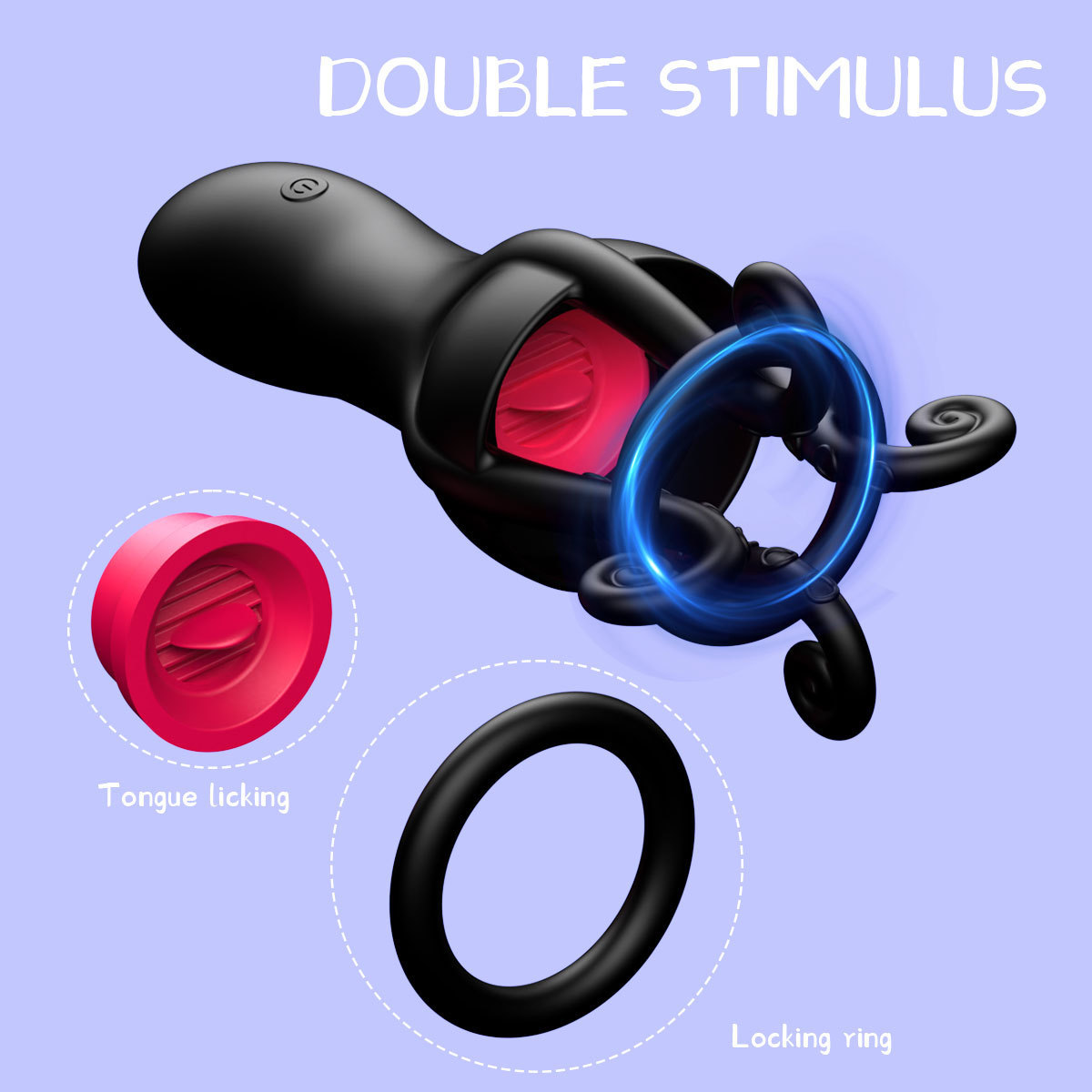 Tentacle Vibrating Penis Trainer Ring with 10 Frequencies and Tongue-Licking Prostate Stimulation — detail image 9