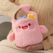 ✅可爱学生白领热敷暖手宝卡通充水热水袋毛绒防爆暖肚子暖水袋批