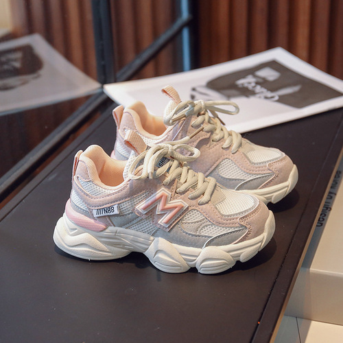 Children's shoes, boys' sneakers, breathable mesh shoes, girls' soft sole non-slip dad's shoes, casual shoes, single shoes